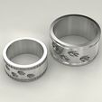 Wedding-rings-Wolf-tracks-6.jpg Archivo STL Anillos de boda Wolf tracks・Modelo imprimible en 3D para descargar