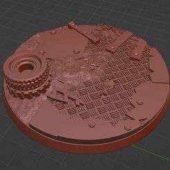 Space-Ork-90mm-base-01.jpg Archivo 3D Space Ork 90mm Base wh40k pieza de terreno inspirado・Modelo para descargar y imprimir en 3D