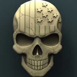 24. American skull.jpg Archivo STL gratis cráneo Americano・Modelo para descargar y imprimir en 3D