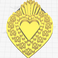 mx1.png STL file Mexican Heart Stamp -1- Mexican heart stamp・3D print object to download