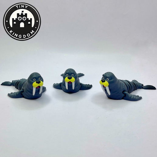 Flexi-Tiny-Walrus,-P8.png Flexi Tiny Walrus, Gelenkige Zappelfigur, inklusive Schlüsselanhänger, inklusive 3mf