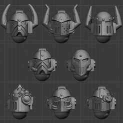iron_warriors_helmets.png Free STL file 4th Legion Helmets・3D printing template to download