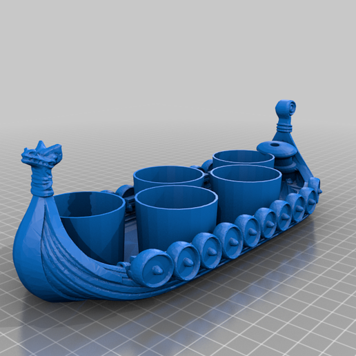 🚢 Viking Ship Shot Glass Holder・Free 3D File for ・Cults