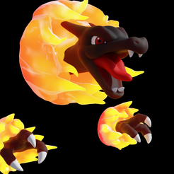 1.png STL file Wall Charizard・Model to download and 3D print