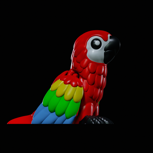 Flexi & Articulated Parrot with Keychain Mascot
