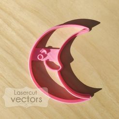 LUNA.jpg Archivo STL cortante galletas luna- baby shower cookie cutter- moon kawaii. cortador galletitas・Modelo de impresora 3D para descargar