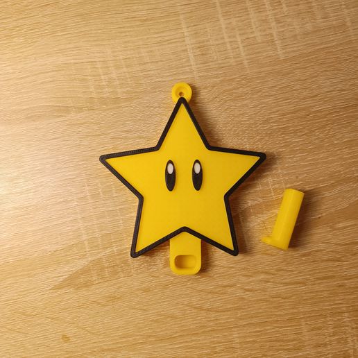 ⭐ SUPER MARIO - Star - Key Holder・Free STL File for 3D printing・Cults