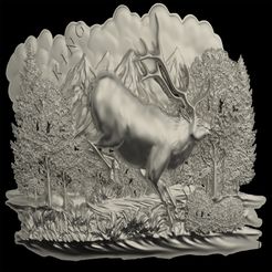 Deer.jpg STL file Deer 3D STL Model, CNC Router Engraver, Artcam, Aspire, CNC files, Wood, Art, Wall Decor, Cnc, Instant Download・3D printer model to download