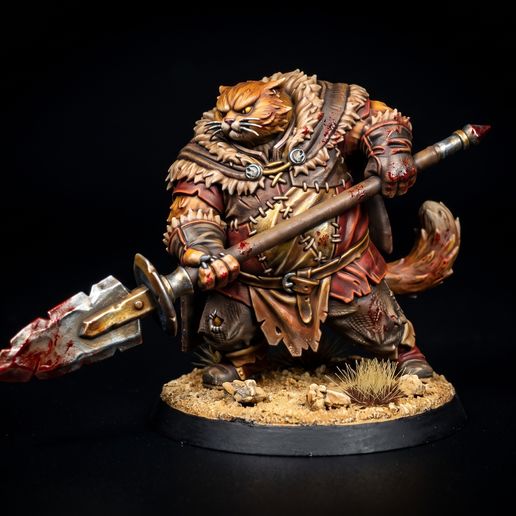 Tabaxi Brute – Fantasy Miniature STL (32mm Tabletop RPG)