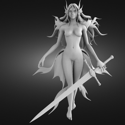 Mistress-of-the-lake-with-a-sword-render.png Fichier STL Maîtresse du lac avec une épée・Objet imprimable en 3D à télécharger