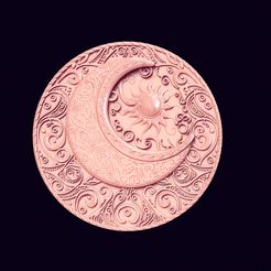 03.jpg Fichier STL médaillon de lune・Modèle imprimable en 3D à télécharger