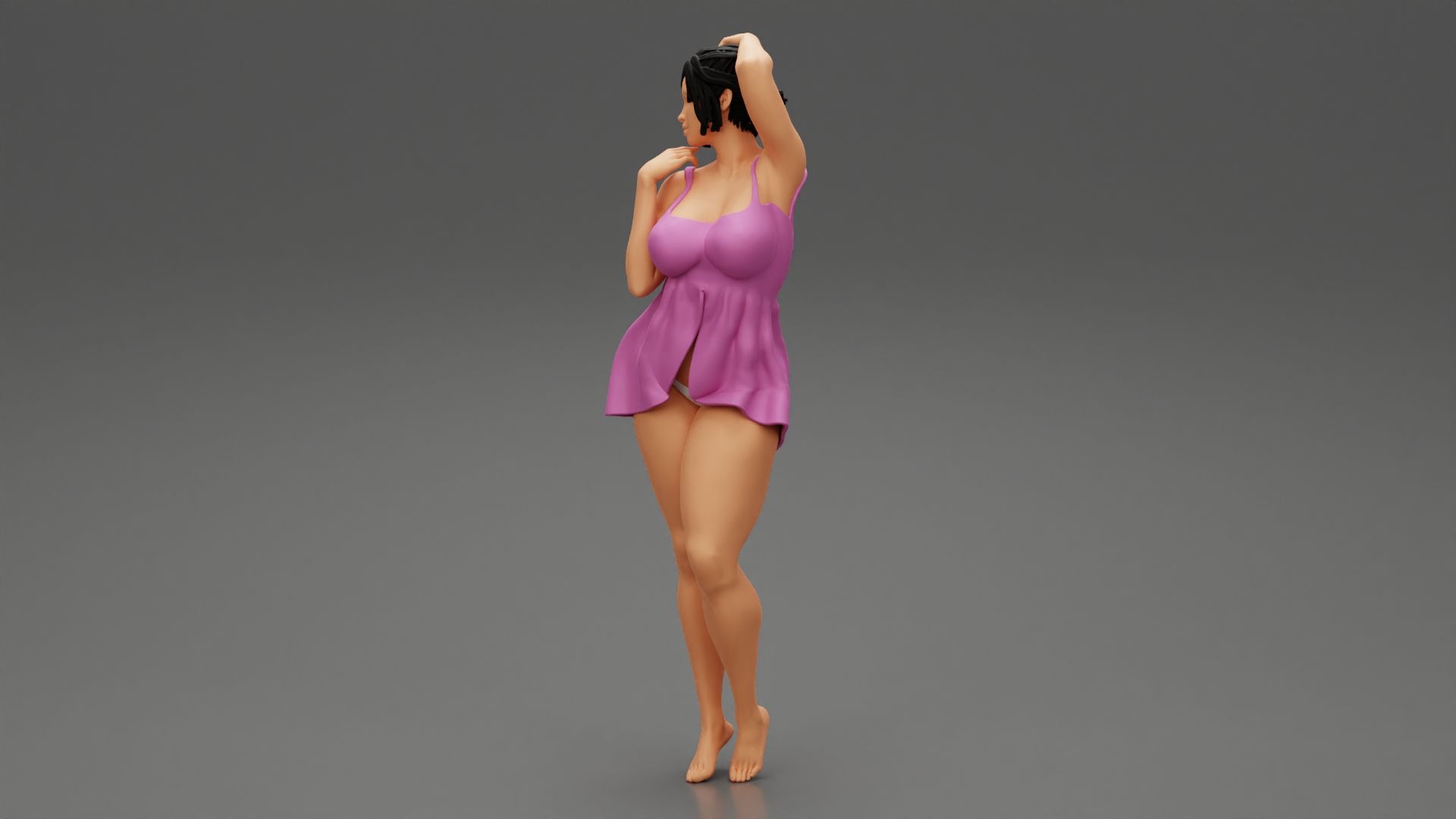 Girl-05.jpg Fichier 3D Femme sexy en chemise de nuit posant Modèle d'impression 3D・Objet pour imprimante 3D à télécharger, 3DGeshaft