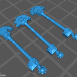 All-Staves.png Download free STL file Flesh is Weak Proxy Electric Priest Staves • 3D print model, Azerulli