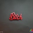 2.jpg Archivo STL Texto Flip: I <3 You - Bitch・Modelo imprimible en 3D para descargar