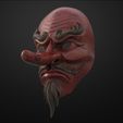 33.jpg Japanese Tengu Mask Oni Demon Mask Samurai Mask 3D print model