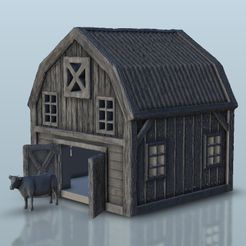 1.jpg Archivo STL Granja con vaca - Warhammer Age of Sigmar Bolt Action Flames of War・Diseño para descargar y imprimir en 3D