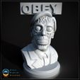 TheyLive_Pose02_Front.jpg 3D file They Live Bust pose 02 - OBEY・Design to download and 3D print