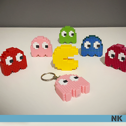 PACMAN_NK_06.png Free STL file PACMAN KEYCHAIN / MAGNETS・3D printable object to download