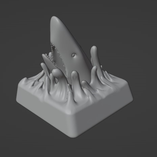 Shark coming out of the water KEYCAP 3D model