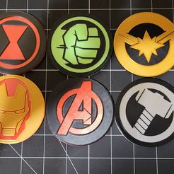 20220115_180220.jpg Download STL file Avengers Super Hero Coasters • 3D printing template, DemonOfEden