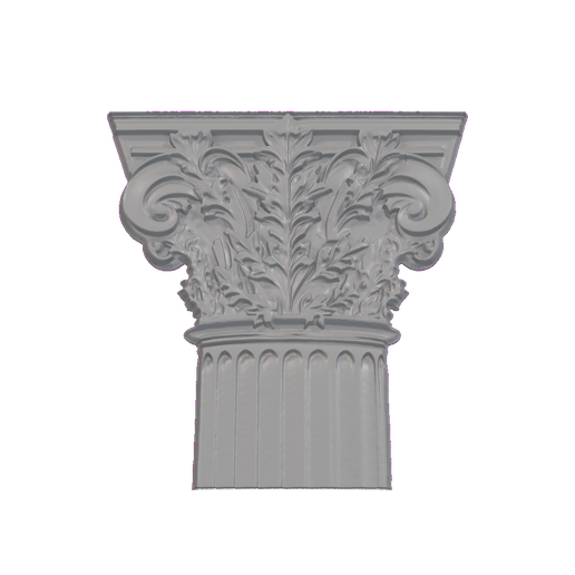 Flat-Top Corinthian Corner Capital for CNC Carving STL