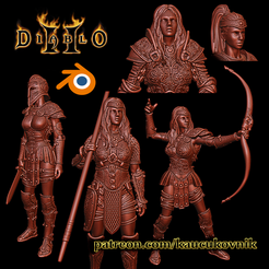 Amazon_blend.png Archivo STL gratis Diablo II - Archivo de mezcla Amazon・Diseño imprimible en 3D para descargar
