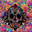 sugar-skull-2-fondo.png Sugar Skull 2 - 2D Geometric Wall Art