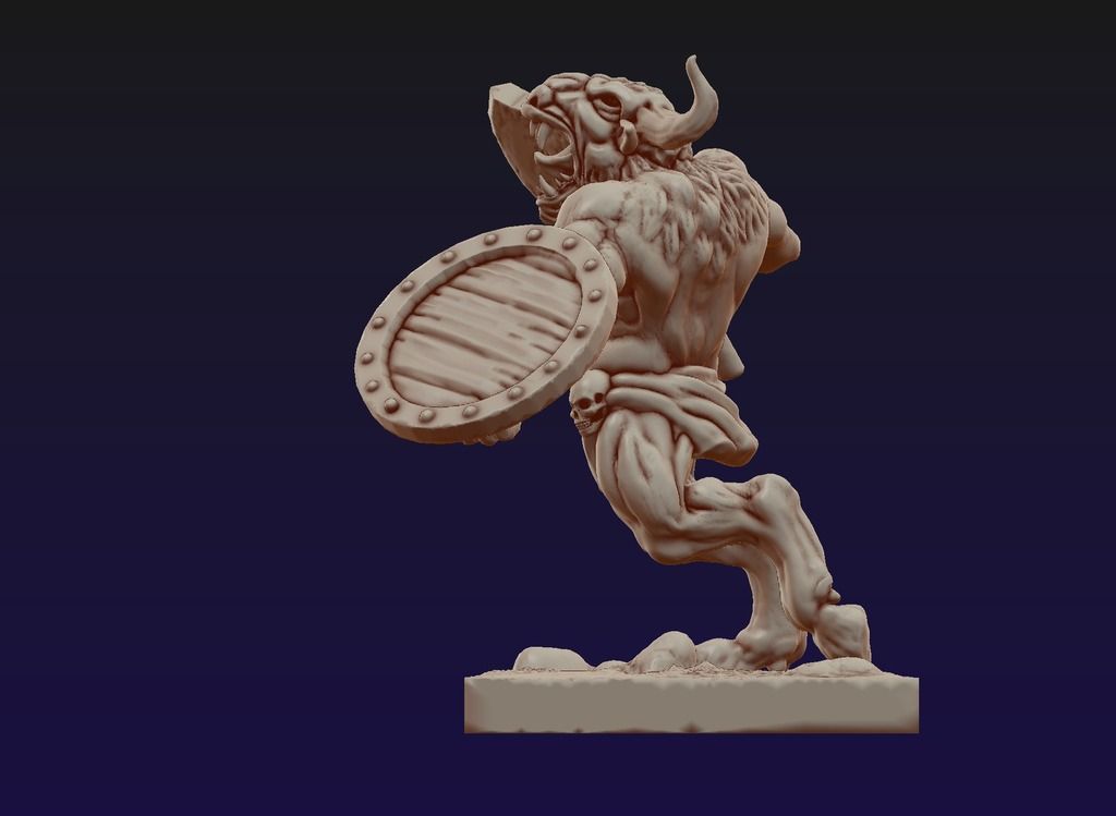 Minotaur02.png Бесплатный 3D файл Заряжающий минотавр・Идея 3D-печати для скачивания, EvilHippie