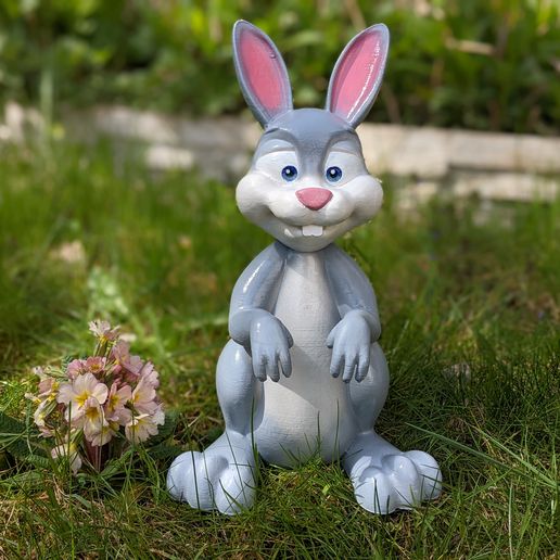 3dprinted_cartoon_easterbunny_06.jpg Cartoon Bunny for your Garden