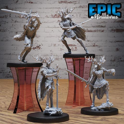 Green Knight Guardian Set ‧ DnD Miniature ‧ Tabletop Miniatures ‧ Gaming Monster ‧ 3D Model ‧ RPG ‧ DnDminis ‧ STL FILE