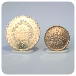 Support pièce Blanc avant.jpg STL file COIN DISPLAY・3D printer model to download