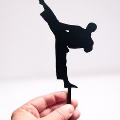 Foto-karate.png STL file Topper Karate・Template to download and 3D print, marianaippolito
