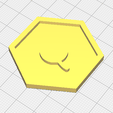 leave-prepare.png Leave Symbol Hexagon – 3D Printable Game Token