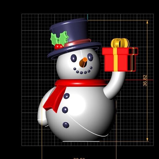 ☃️ Cute Snowman with Gift – 3D Printable Toy Model | Christmas Snowman ...