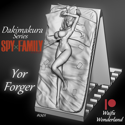 05.png STL file Yor Forger Dakimakura Statue! Adjustable Stand, 3 Variations!・3D printable model to download
