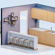 Low-poly-isometric-view-of-kitchenette-in-studio-house-2.jpg Low poly isometric view of kitchenette in studio house CG model