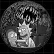 Litho Sphere Rick  Morty.jpg Lithophane package psychedelic art (6x)