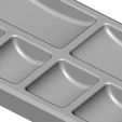 6-pocket-recta-tray-08.jpg Rectangular 6 pockets serving tray relief 3D print model