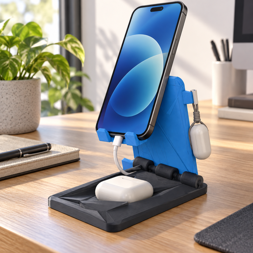 FoldNest Pro – suporte dobrável para celular e fones