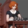 13.jpg QUEENS GAMBIT ANYA TAYLOR JOY CHESS GIRL CHARACTER STATUE 3D print model