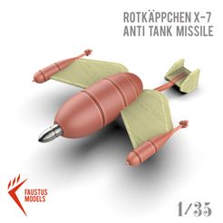 x71.jpg Télécharger fichier STL Missile anti-tank X-7 "chaperon rouge" 3D-print • Modèle pour impression 3D, FaustusModels