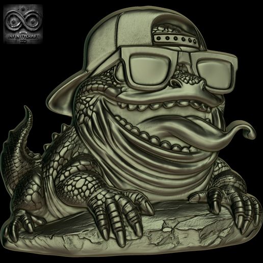 Funky-Lizard-Relief-2.jpg Funky Lizard Relief  STL File For 3D print model
