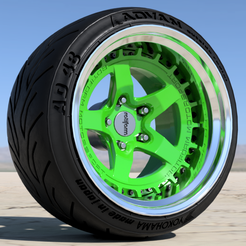 rotiform-wgr-m-v7.png STL file Rotiform WGR-M 18 inch rims With Yokohama Advan TIRES・Model to download and 3D print