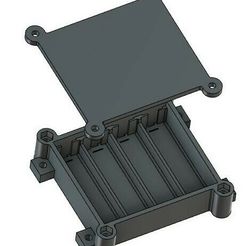001.jpg Fichier STL gratuit Boîtier de rangement des piles avec fils de plomb pour 4 X AA・Modèle imprimable en 3D à télécharger