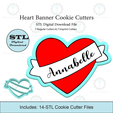 Etsy-Listing-Template-STL.png Heart Banner Cookie Cutters | Standard & Imprint Cutters Included | STL Files