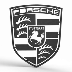 Porsche_v1.png Archivo STL Logotipo de Porsche・Modelo para descargar y imprimir en 3D