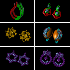 Untitled-1.png Fichier 3D Boucles d'oreilles pour femmes Bijoux 3dm STL Print File Model・Modèle à télécharger et à imprimer en 3D