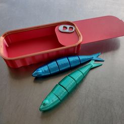 IMG_20230507_170442140_HDR.jpg Fichier 3D Sardine articulée avec sa boîte de conserve.・Plan pour imprimante 3D à télécharger