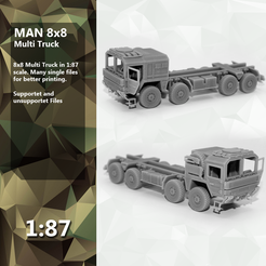 MAN-8x8-Demo.png STL file 8x8 Multi Truck - Military Truck・3D printable model to download