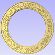 Capture10.png Round frame model with lotus ornament for pictures photo mirror - stl dxf file for CNC, 3D print, Artcam, Aspire, Cut3D